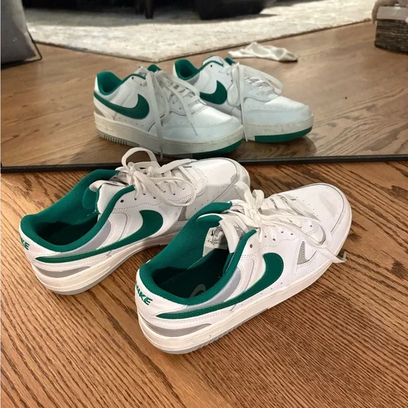 Nike women White and Green Gamma Force Sneakers | Size 9 - Picture 2 of 4